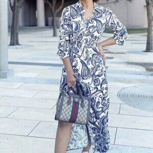ZARA Paisley printed midi shirt dress, size S